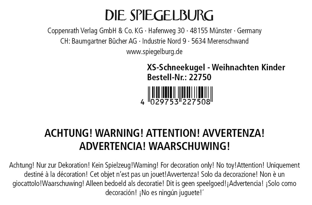 XS-Schneekugel - Wintertiere