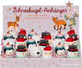 Schneekugel-Anhänger - Wintertiere im Weihnachtswald