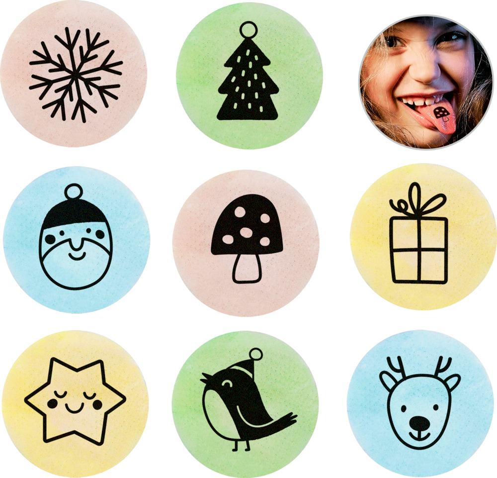 Zungen-Tattoos - Wintertiere im Weihnachten