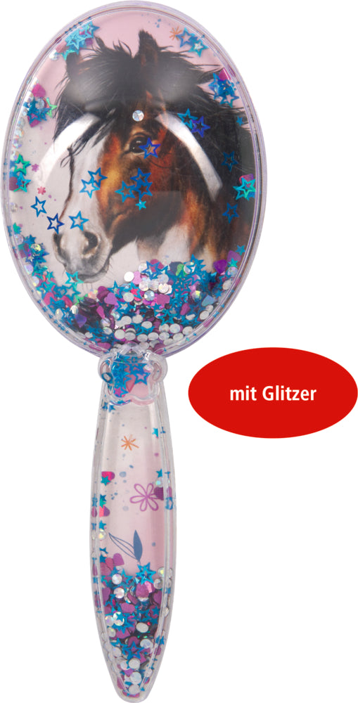 Haarbürste - Pferdefreunde (mit beweglichem Glitzer)