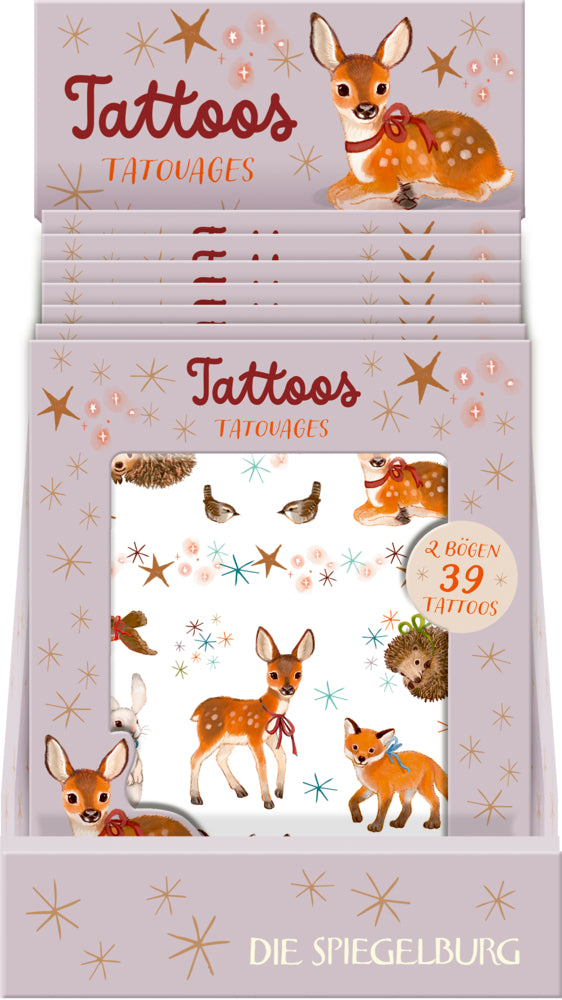 Tattoos - Wintertiere im Weihnachtswald