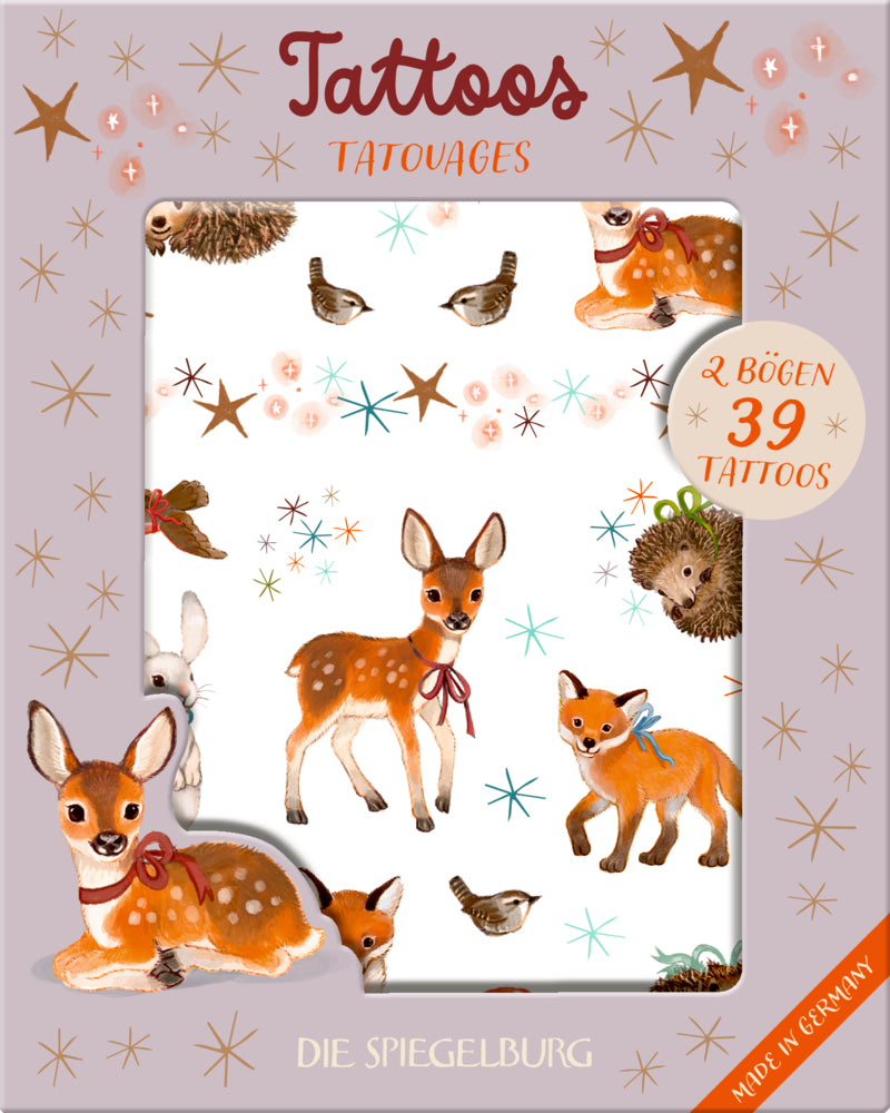 Tattoos - Wintertiere im Weihnachtswald