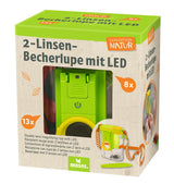 2 Linsen Becherlupe mit LED