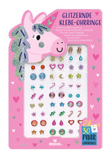 Glitzernde Klebe-Ohrringe