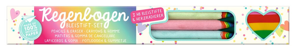 Regenbogenbleistift Set mit Radiergummi - korbmayer. ganz besonders. für kinder.