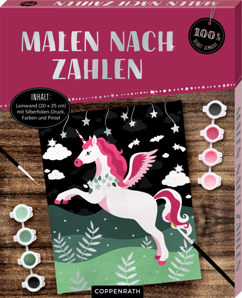 Malen nach Zahlen auf Leinwand: Einhorn (100% selbst gem.)