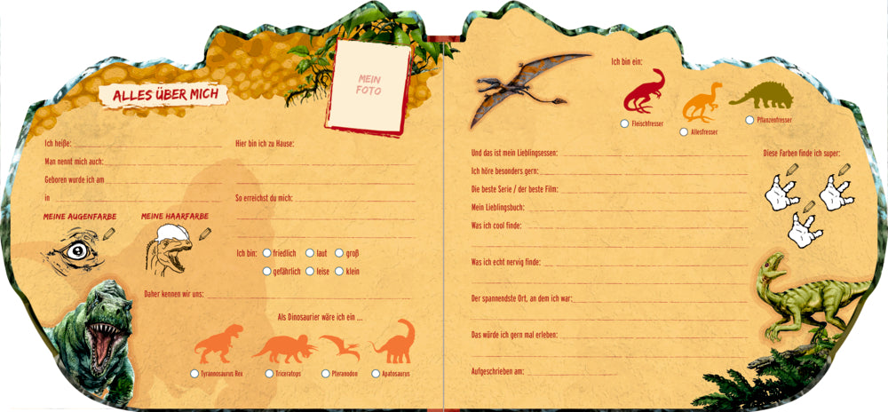 Freundebuch in Dino- Form
