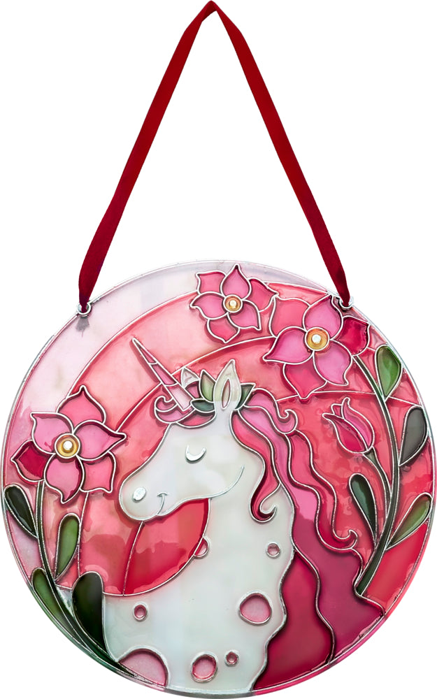 Suncatcher Fensterbild bemalen Einhorn