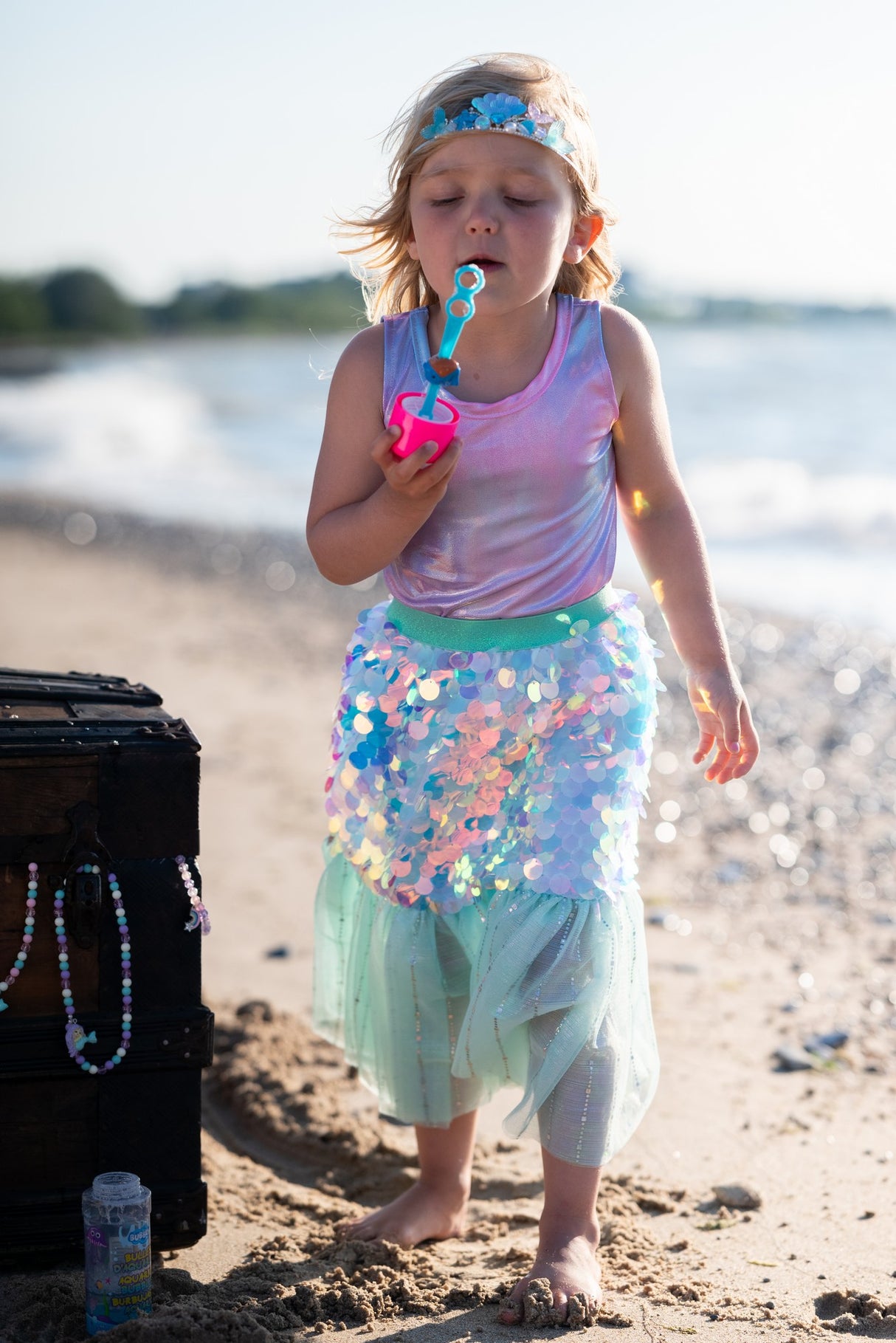 Meerjungfrau Rock & Haarspange 4-6 Jahre