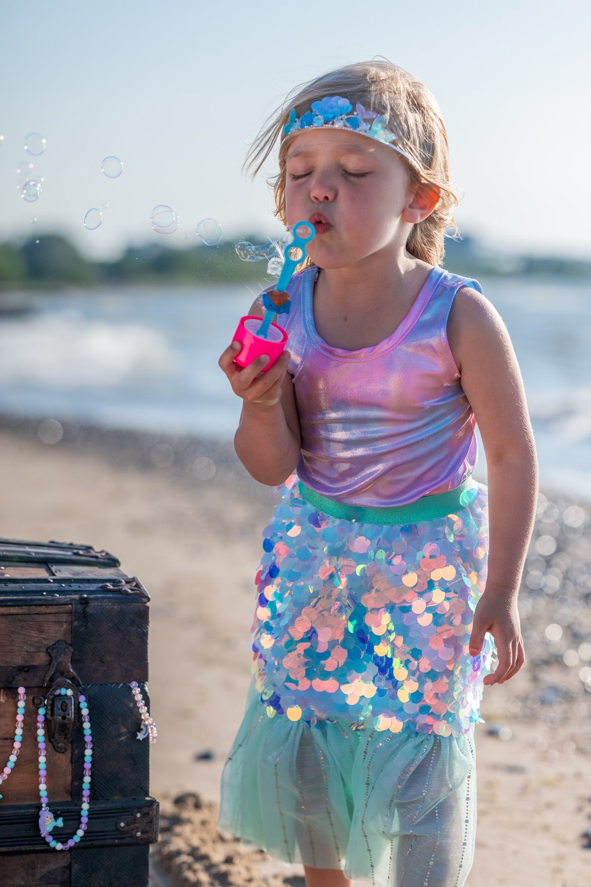 Meerjungfrau Rock & Haarspange 4-6 Jahre