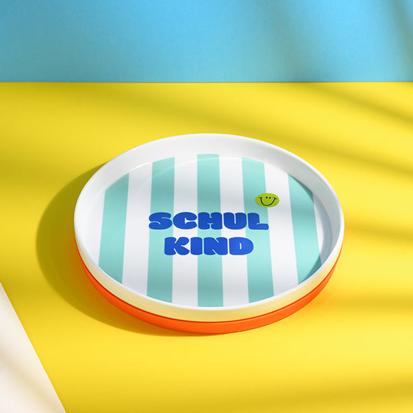 Porzellanset Schulkind Streifen türkis/ grün