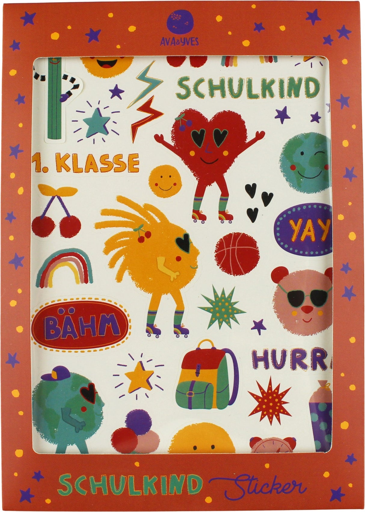 Klebesticker Einschulung/ Sunny and FriendsAva & YvesKlebesticker Einschulung/ Sunnykorbmayer. ganz besonders. für kinder.