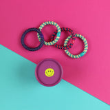 Haargummi-Set fuchsia/türkis
