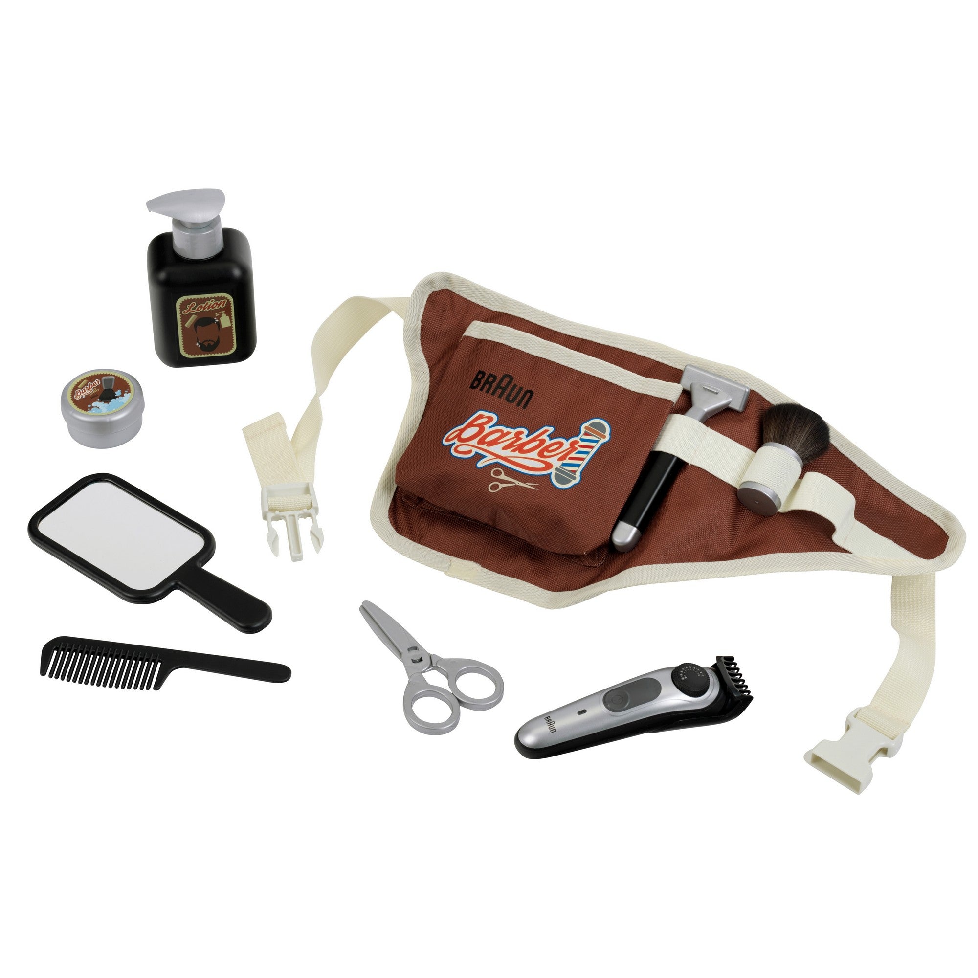 Braun - Barbergürtel mit Zubehör