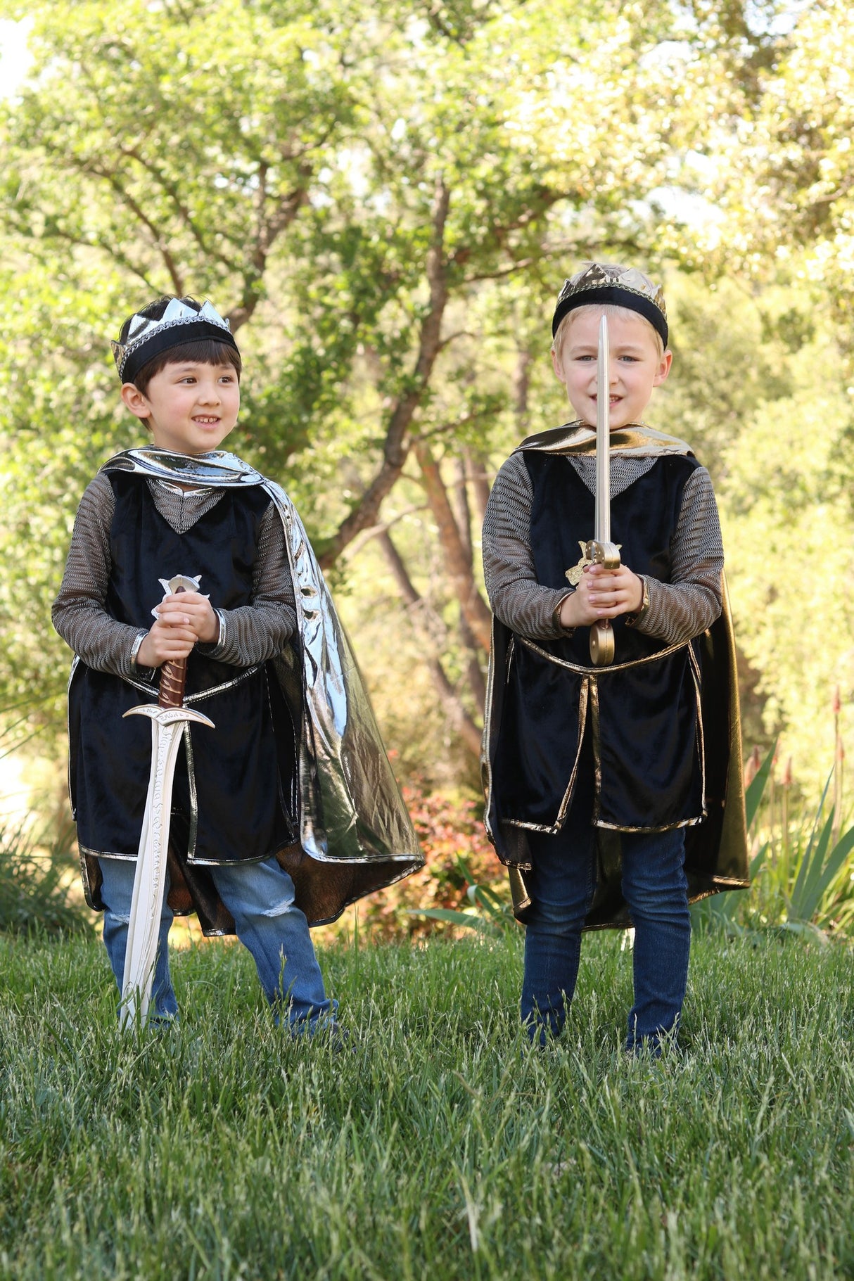 Ritter Kostüm 3 teilig, gold 9-10 Jahre