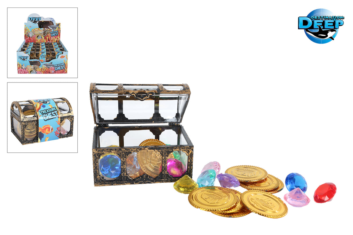 Schatztruhe mit Münzen & Diamanten