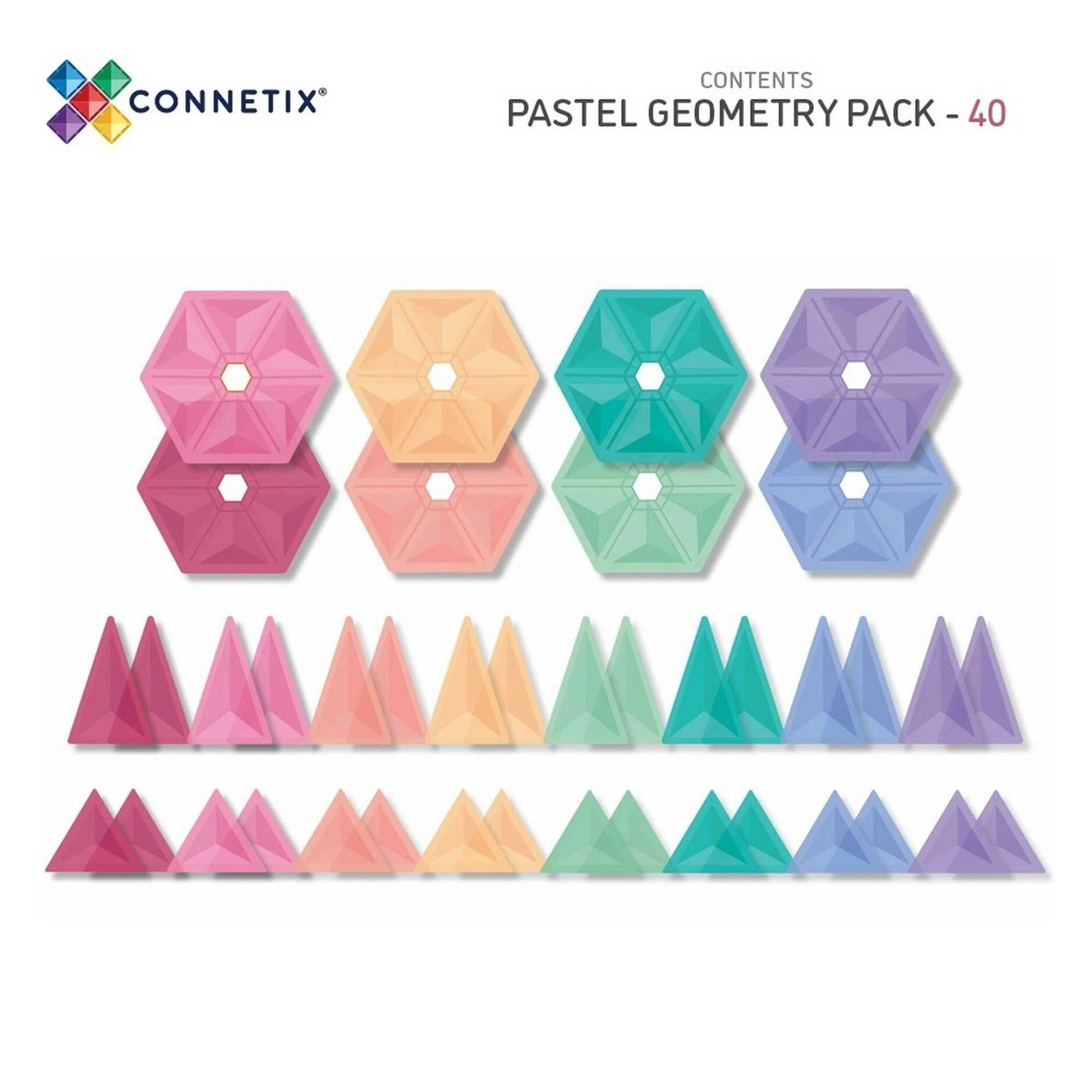 Magnetbausteine Pastel Geometry Pack 40 Teile