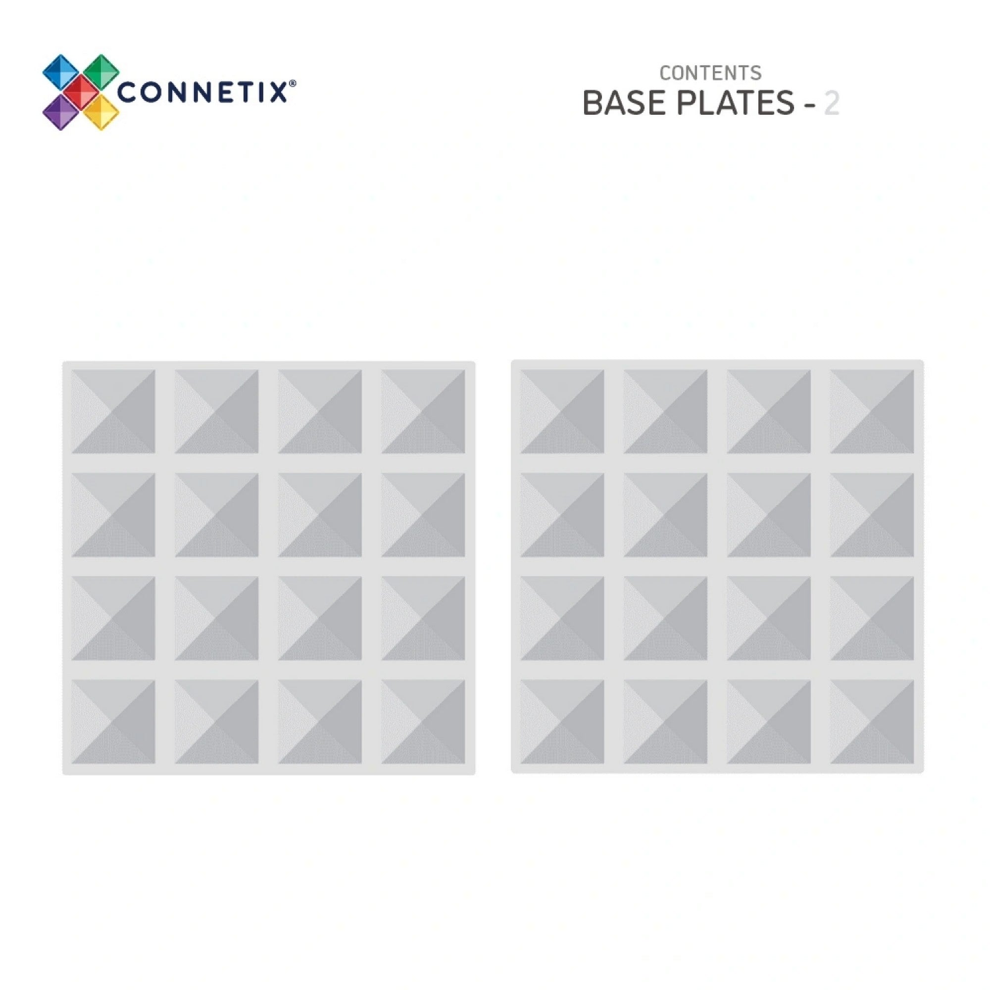 Magnetbausteine Clear Basisplatten - 2 Teile