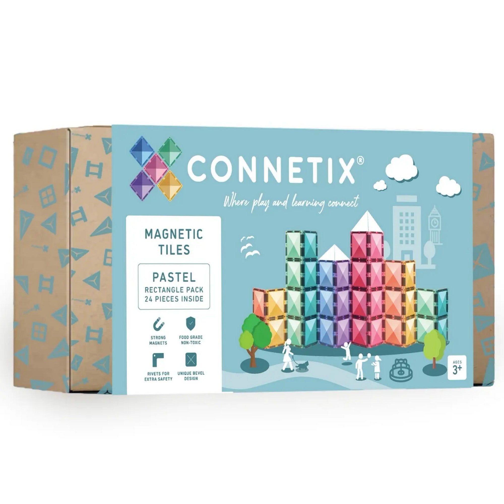 Magnetbausteine Pastel Rectangle Pack - 24 Teile