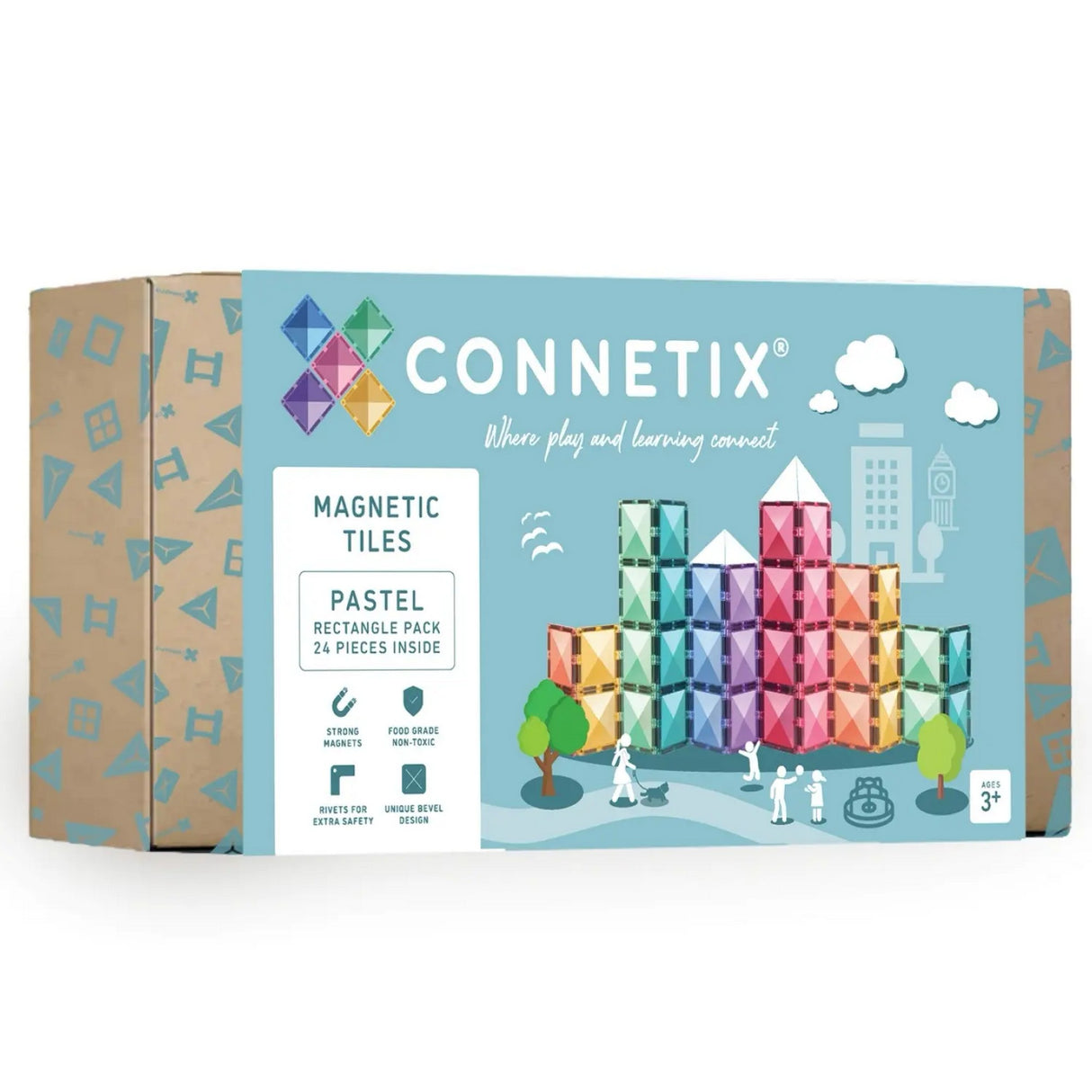 Magnetbausteine Pastel Rectangle Pack - 24 Teile