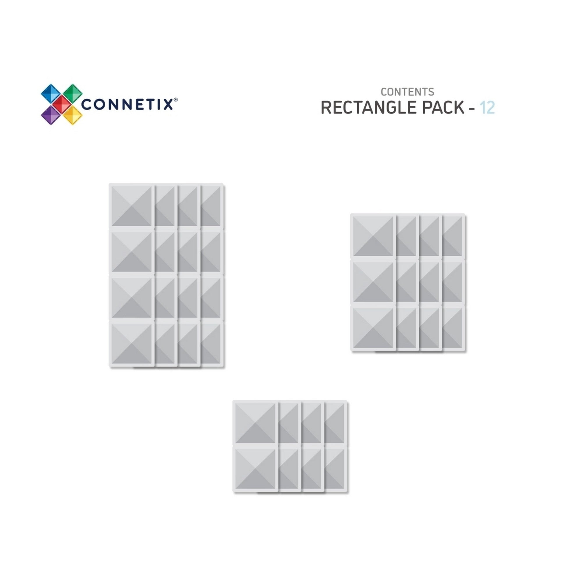 Magnetbausteine Clear Rectangle Pack - 12 Teile