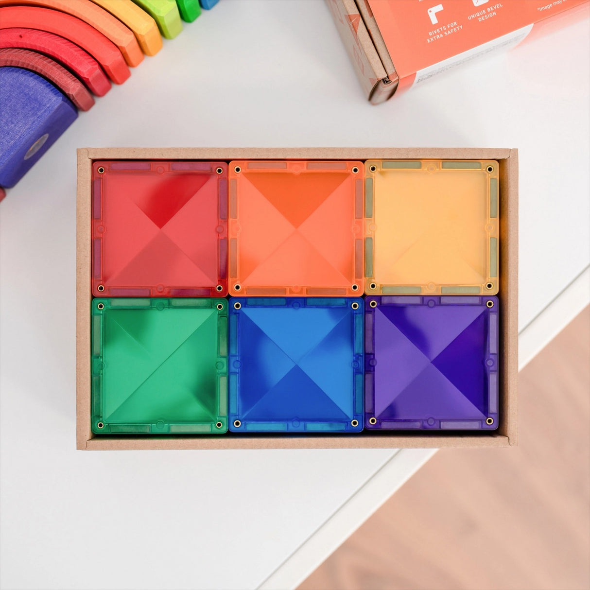 Magnetbausteine Rainbow Square Pack - 42 Teile