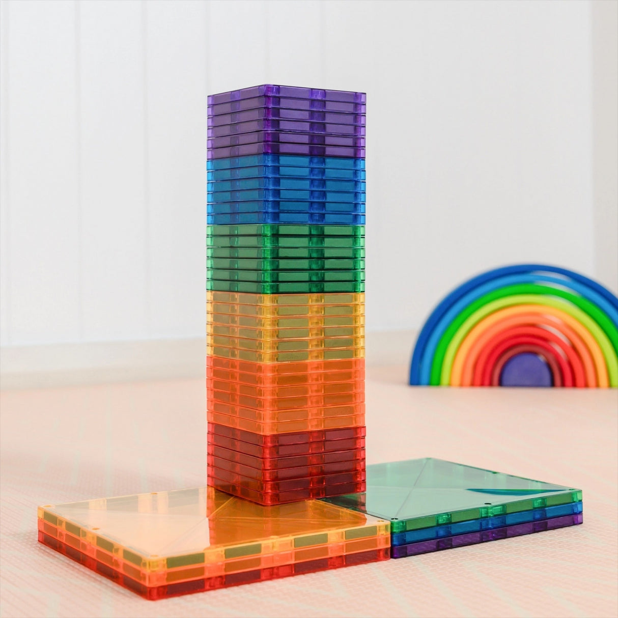 Magnetbausteine Rainbow Square Pack - 42 Teile