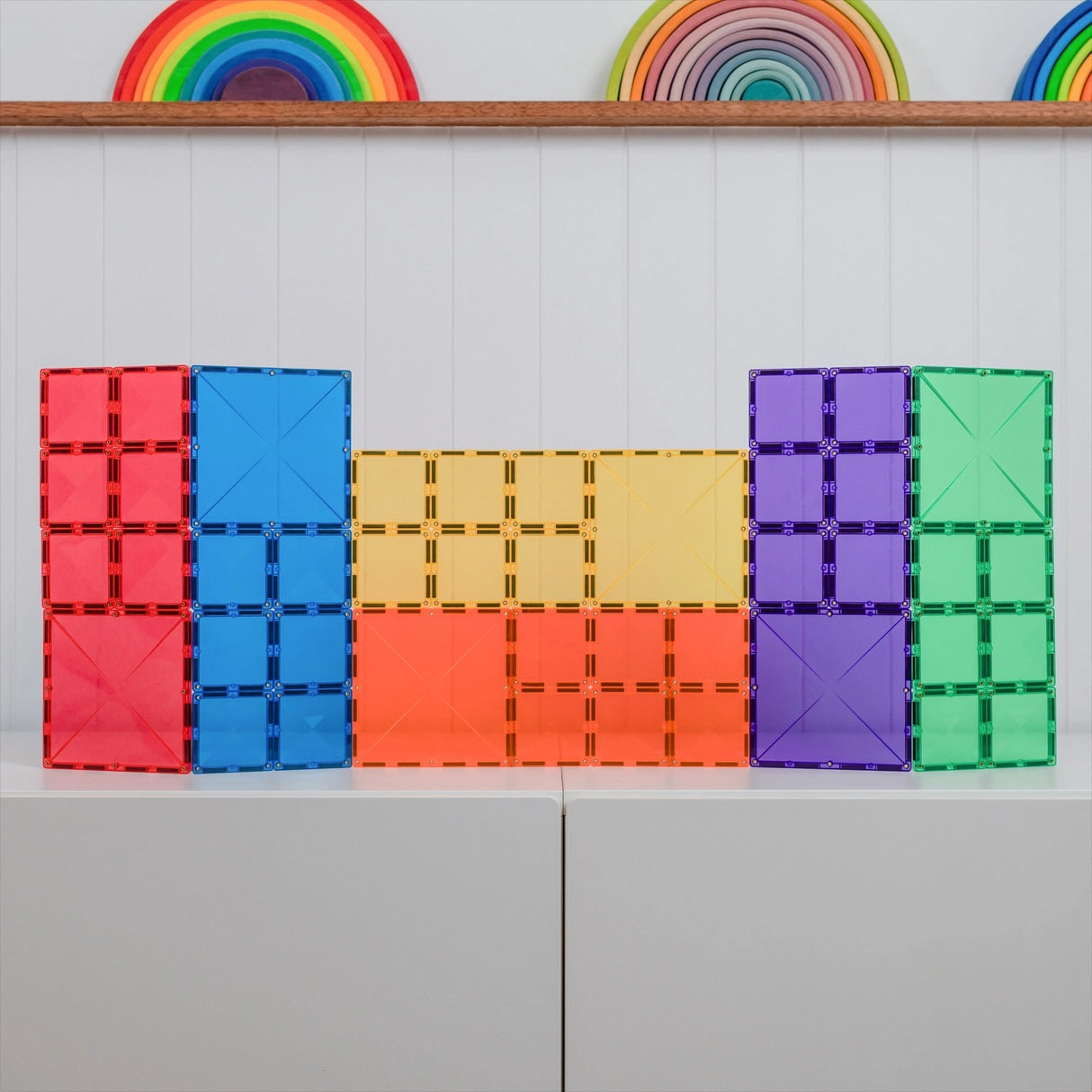 Magnetbausteine Rainbow Square Pack - 42 Teile