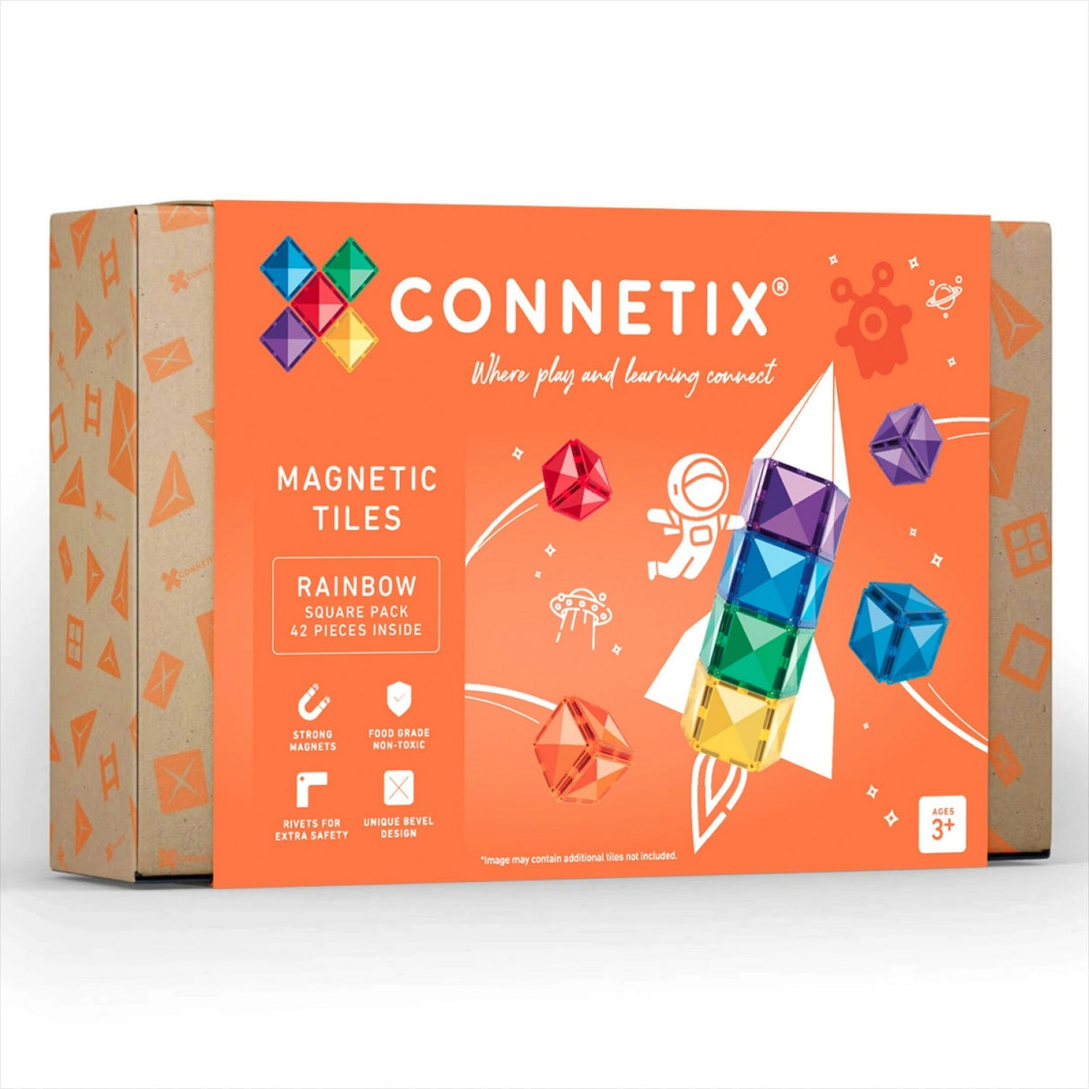 Magnetbausteine Rainbow Square Pack - 42 Teile