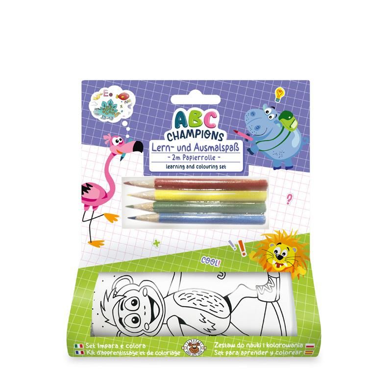 ABC CHAMPIONS Lern- & Ausmalset auf Papierrolle