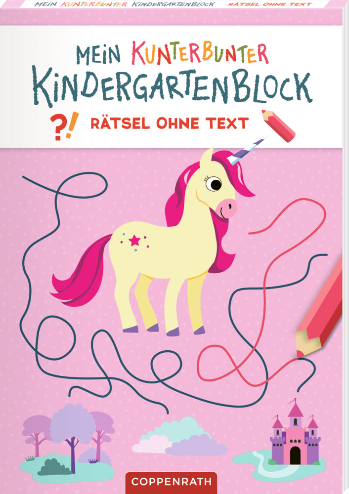 Mein k. Kindergartenblock: Rätsel ohne Text - Einhörner