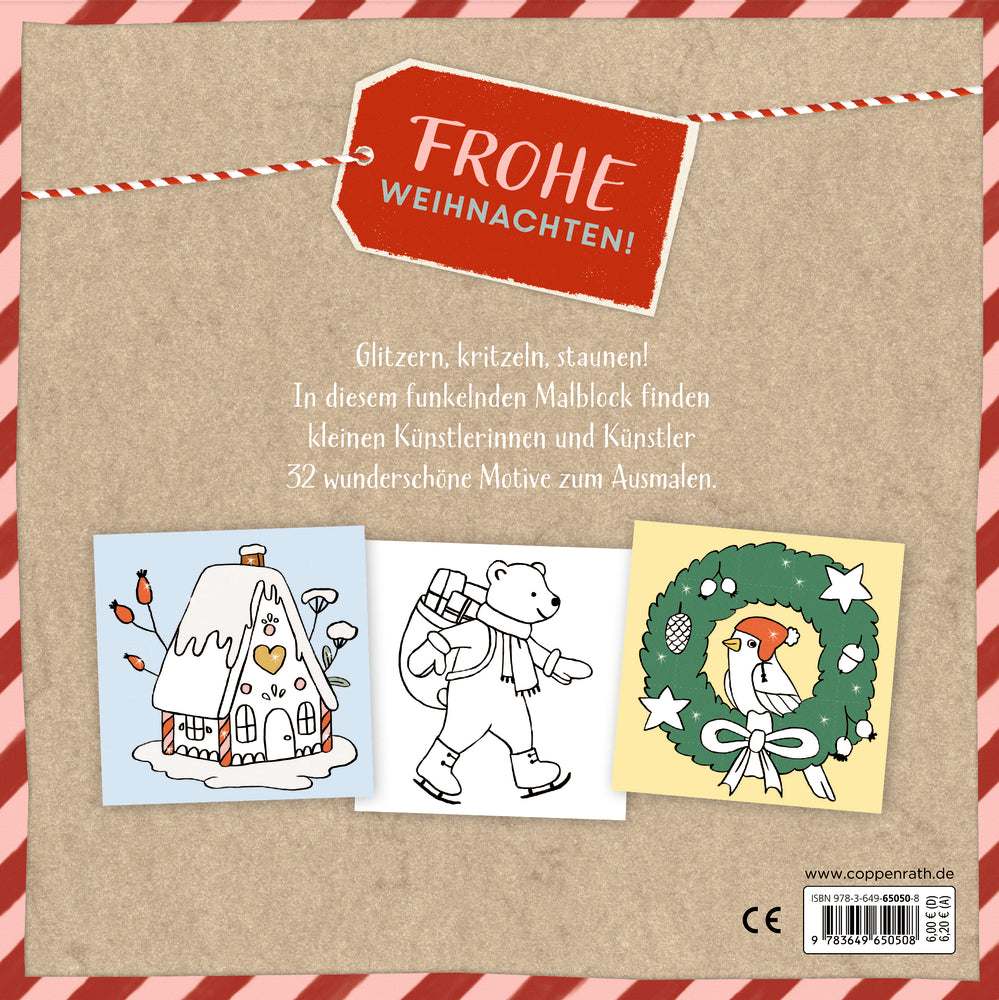 Glitzer-Malblock: Frohe Weihnachten!