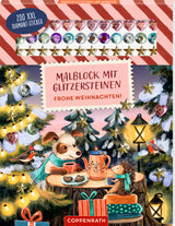 Malblock mit Glitzersteinen - Frohe Weihnachten