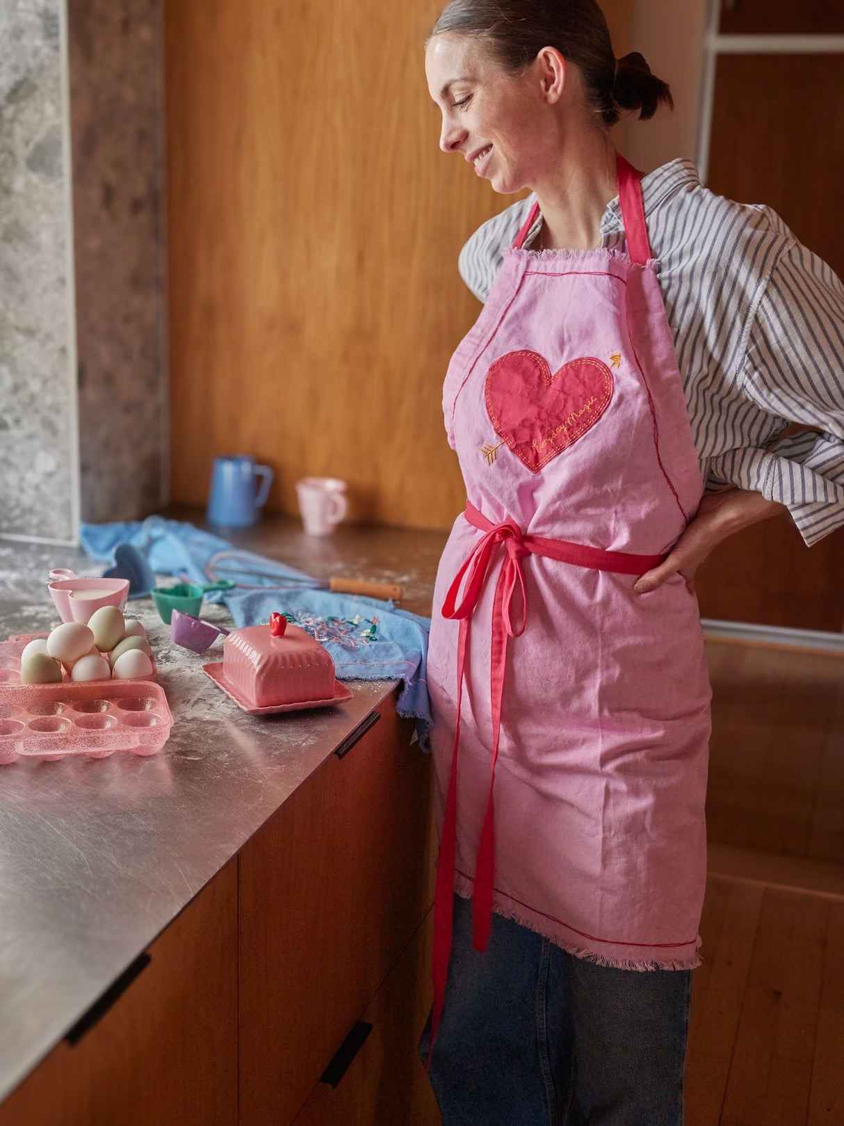 Baumwolle Schürze - Pink
