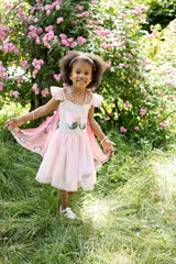 Schmetterlingskleid mit Flügeln & Pailletten 5-6 Jahre