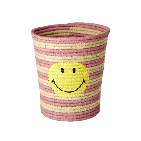 Medium Raffia Korb - Smileyprint - korbmayer. ganz besonders. für kinder.