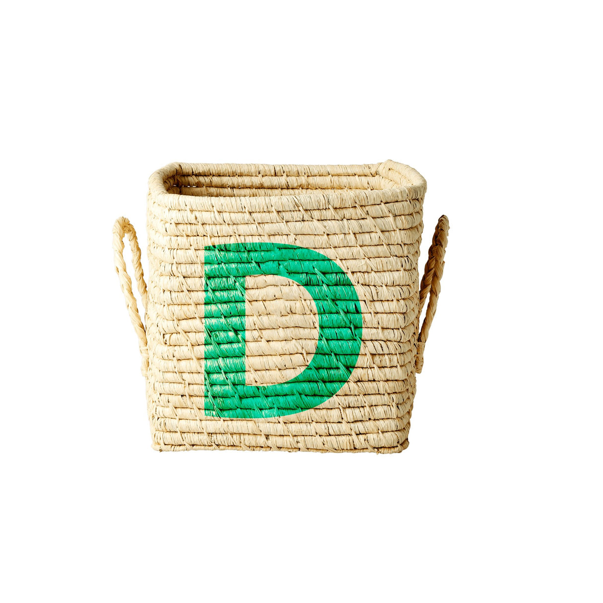 Raffia Square Basket with Painted Letter D - korbmayer. ganz besonders. für kinder.