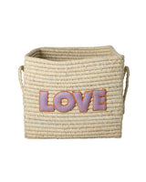 Raffia Korb/ Love
