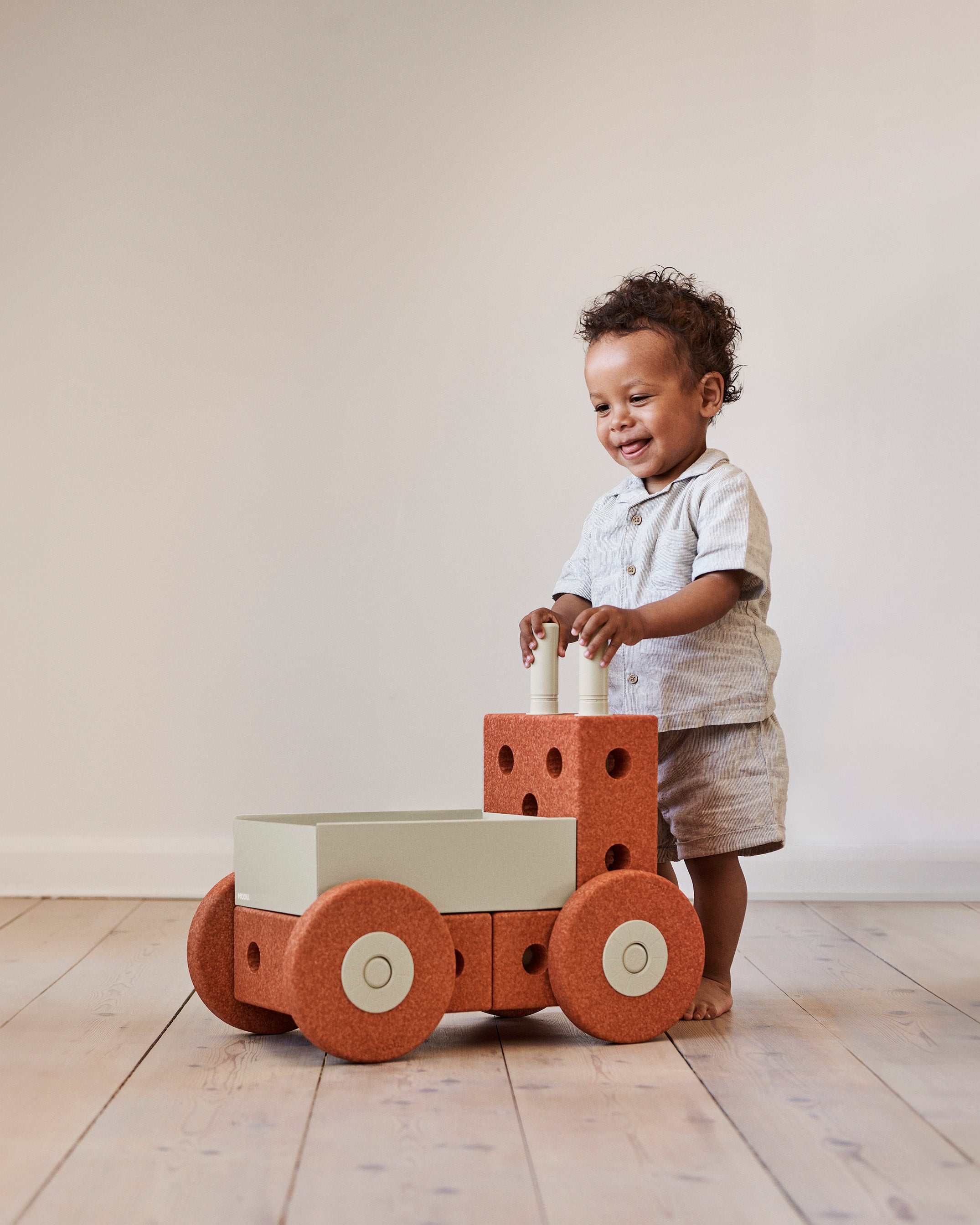 MODU 3-IN-1 Lauflernwagen/ Burnt Orange-Dusty Green - korbmayer. ganz besonders. für kinder.