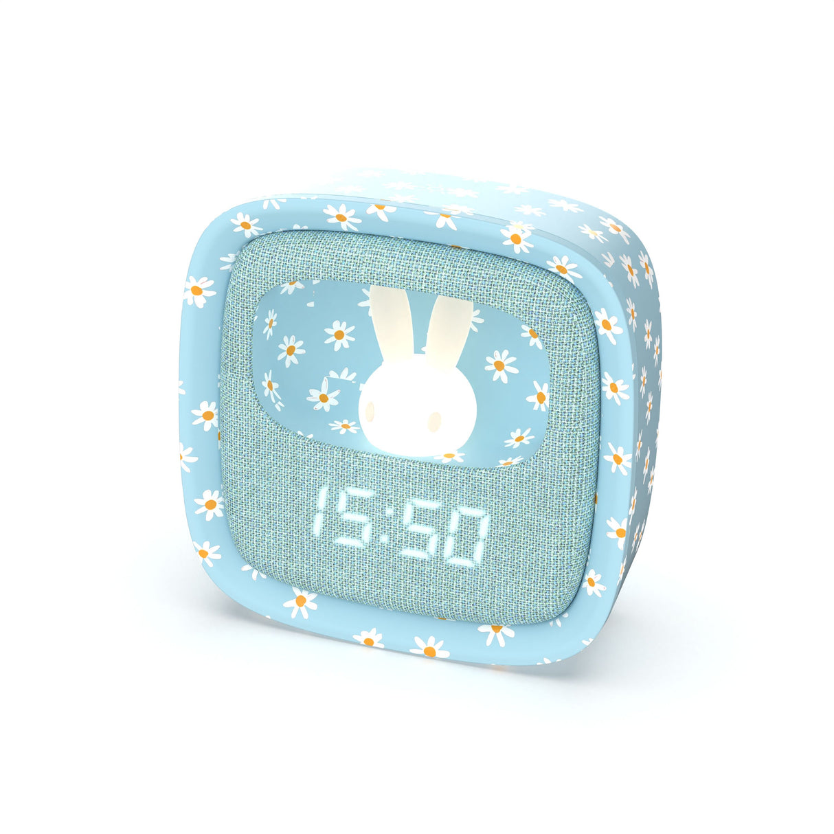 Wecker mit Nachtlicht - Blumen Blau