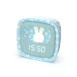 Wecker mit Nachtlicht - Blumen Blau