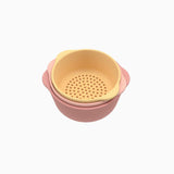 Sensorik Schalen-Set Coral/Yellow aus lebensmittelechtem Silikon für spielerisches Lernen bei Kindern ab 6 Monaten