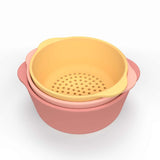 Sensorik Schalen-Set Coral/Yellow aus lebensmittelechtem Silikon zum Spielen und Lernen für Kinder ab 6 Monaten