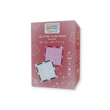 Glitzer Fliesen Transparent/Rosa 16 Teile