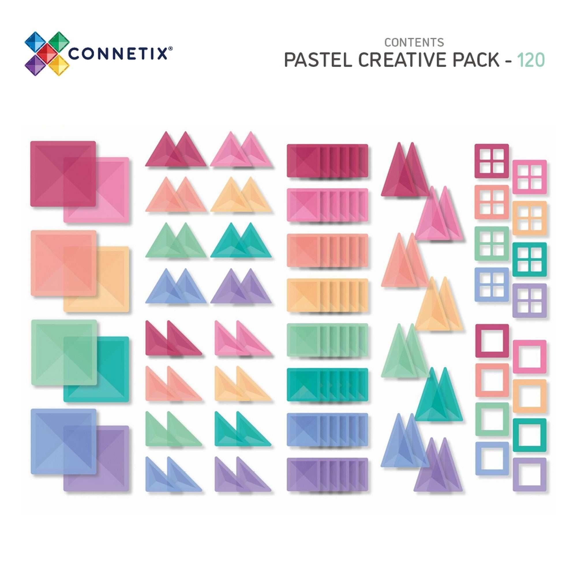 Magnetbausteine Pastel Creative Pack - 120 Teile