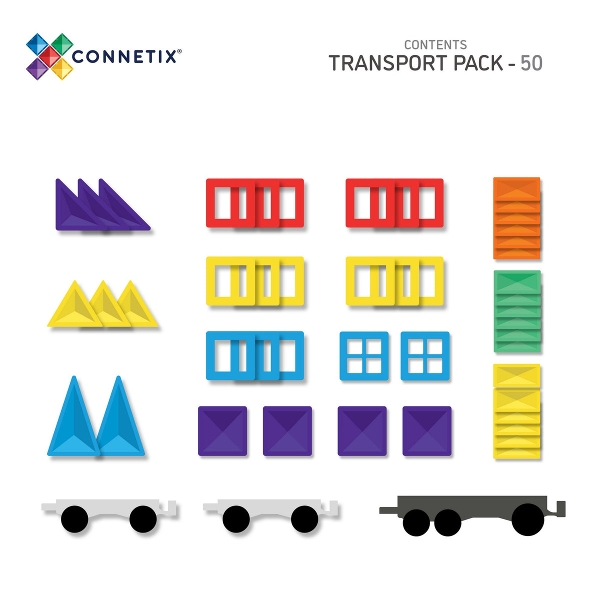 Magnetbausteine Rainbow Transport Pack - 50 Teile