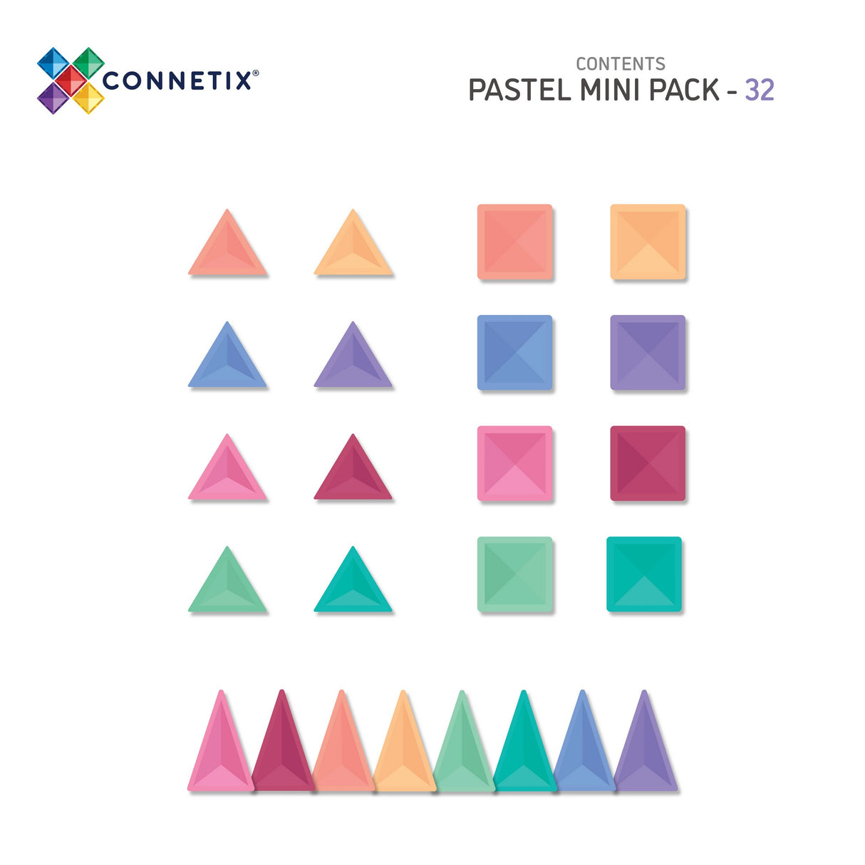 Magnet Bausteine Pastell Mini Pack 32 Teile - korbmayer. ganz besonders. für kinder.