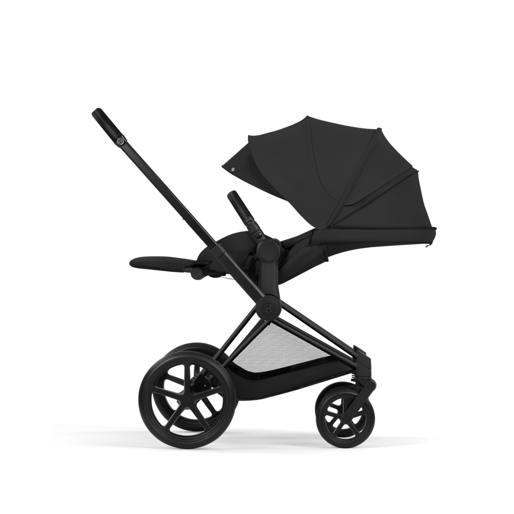 PRIAM Comfort Matt Black incl. Babywanne, Sitzeinheit, Sitzbezug Sepia Black