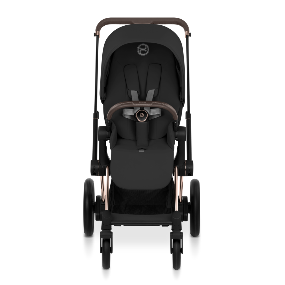 ePRIAM Comfort Rosegold incl. Babywanne, Sitzeinheit, Sitzbezug Sepia Black