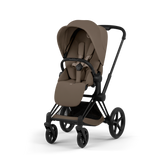 PRIAM Comfort Matt Black incl. Babywanne, Sitzeinheit, Sitzbezug Coconut Brown
